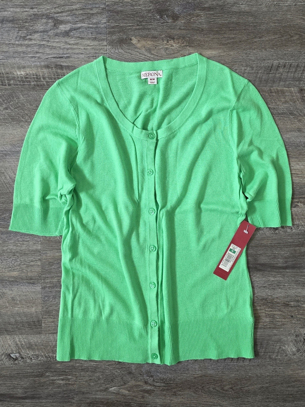 NWT Women's Short-Sleeve Button Up Cardigan